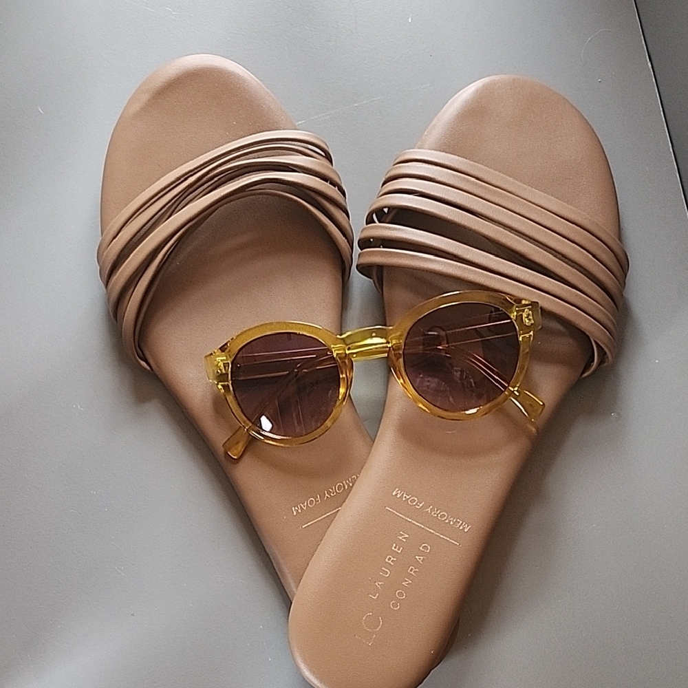 LC Lauren Conrad Memory Foam Sandals And Wild Fable Sunglasses